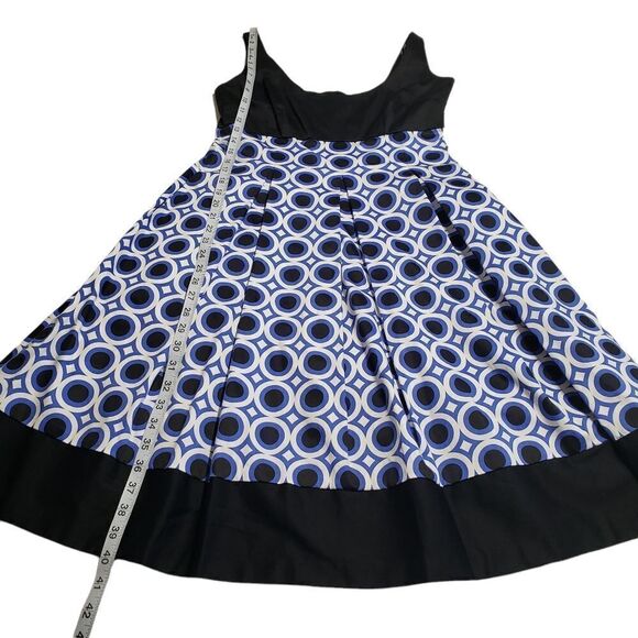 Maggy London Black & Geo Print Fit & Flare Dress Sz 10 NWT - Picture 9 of 16